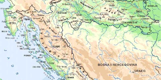 Хрватска географска карта